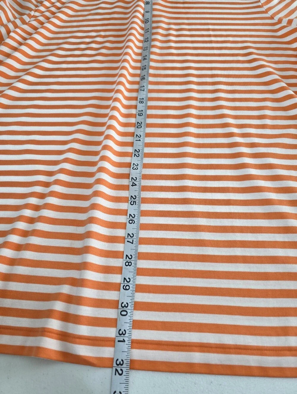 Polo Ralph Lauren Mens XL Orange White Striped Polo Shirt Classic Fit Cotton